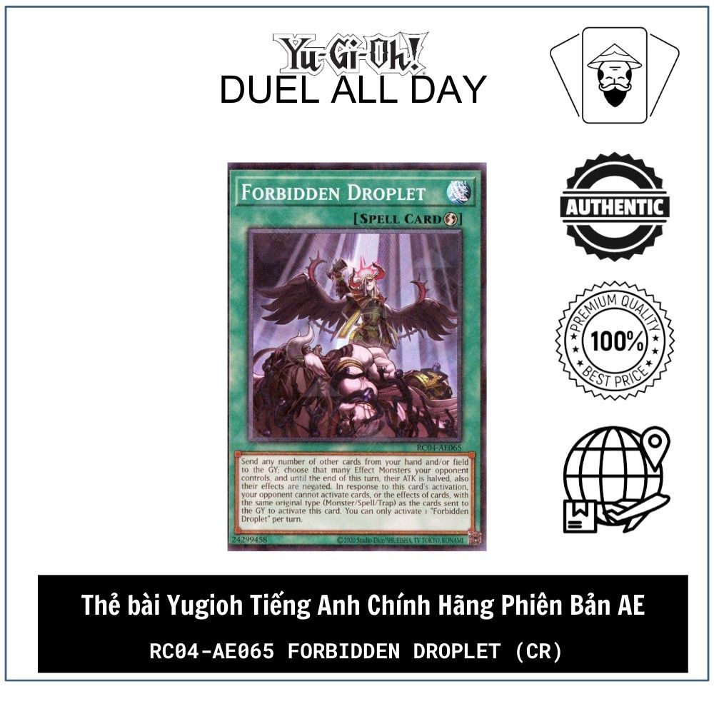 Thẻ bài Yugioh Tiếng Anh Chính Hãng Phiên Bản AE: RC04-AE065 Forbidden Droplet (CR)