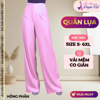 Quần lụa nữ ống rộng Mango form suông cao cấp mặc áo dài nhiều màu size S–3XL đi làm đi chơi.