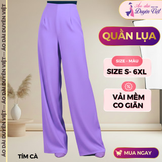 Quần lụa nữ ống rộng Mango form suông cao cấp mặc áo dài nhiều màu size S–3XL đi làm đi chơi.