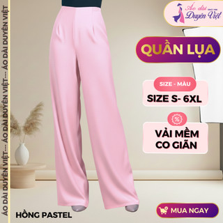 Quần lụa nữ ống rộng Mango form suông cao cấp mặc áo dài nhiều màu size S–3XL đi làm đi chơi.