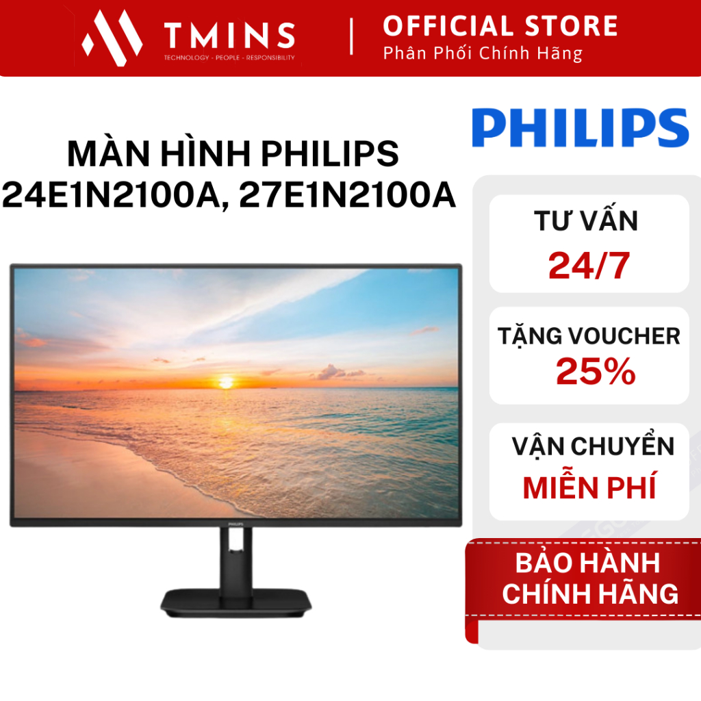 Màn hình Philips 24E1N2100A, 27E1N2100A (24, 27inch, IPS, 120Hz Native, Loa) - Hàng chính hãng
