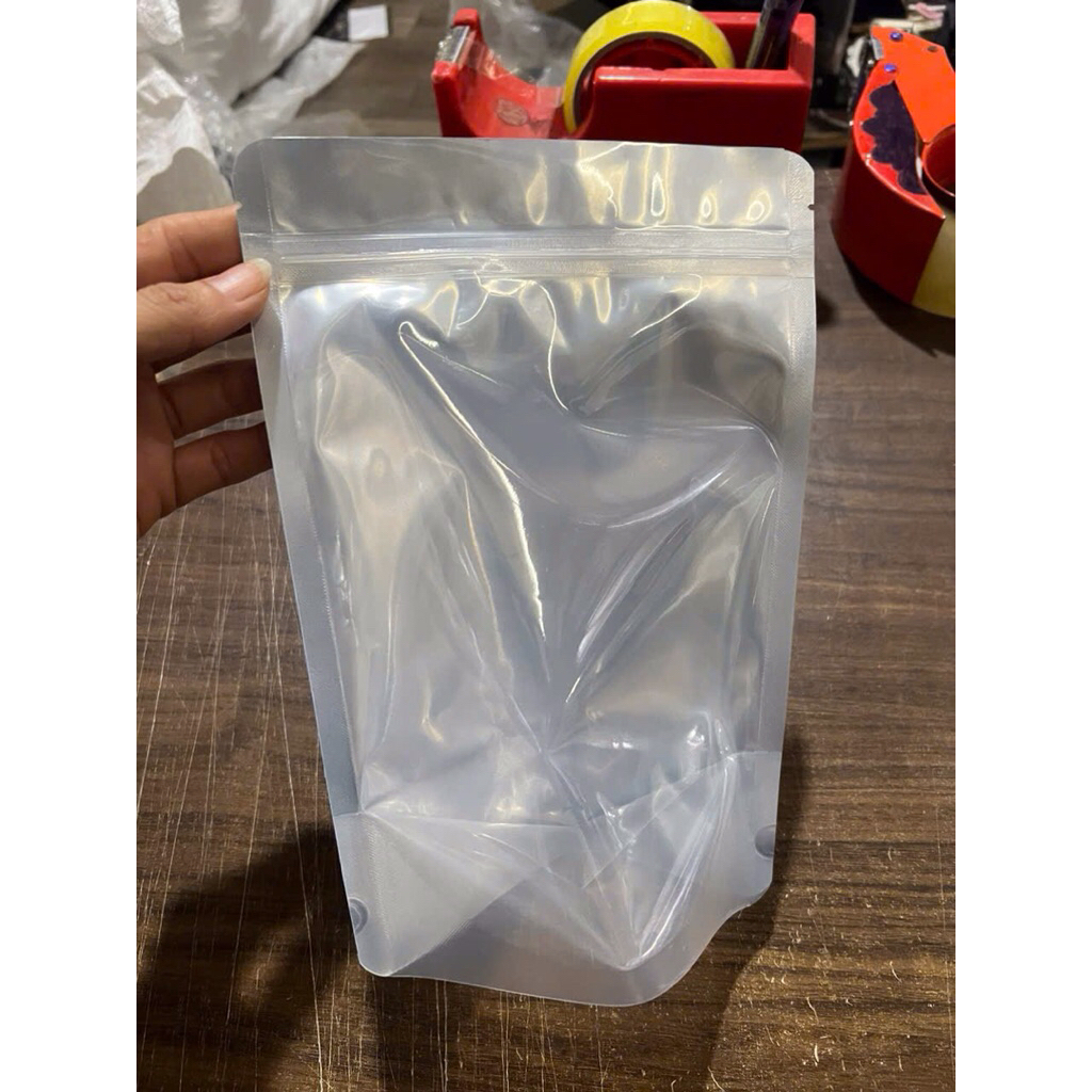 Sét 1 kg túi Zíp đứng 1 mặt trong 1 mặt mầu bạc