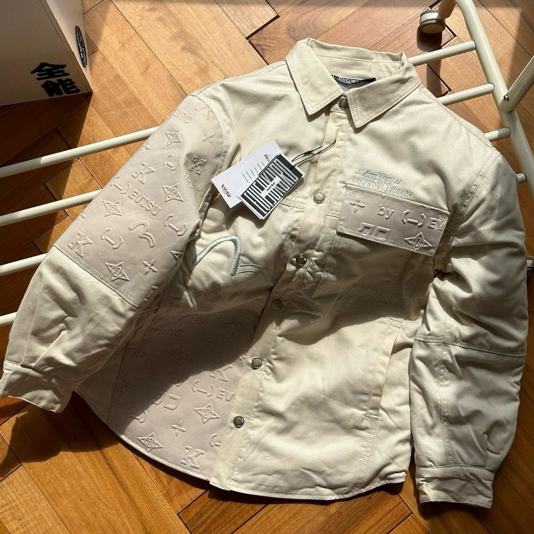 ⚡️[Mirror Quality] - Áo Khoác EVlSU Embossed Monogram Shirt Jacket, Áo Khoác Denim Evisu trần bông