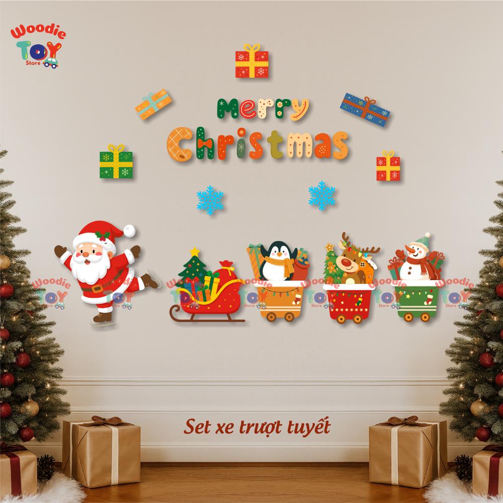 [HỎA TỐC] COMBO Trang Trí Noel 2025 Chủ Đề Ông Gìa Noel Vui Nhộn - Đồ Decor Giáng Sinh Cho Trường Họ