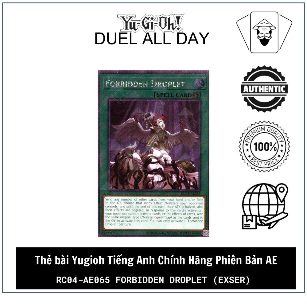 Thẻ bài Yugioh Tiếng Anh Chính Hãng Phiên Bản AE: RC04-AE065 Forbidden Droplet (EXSER)