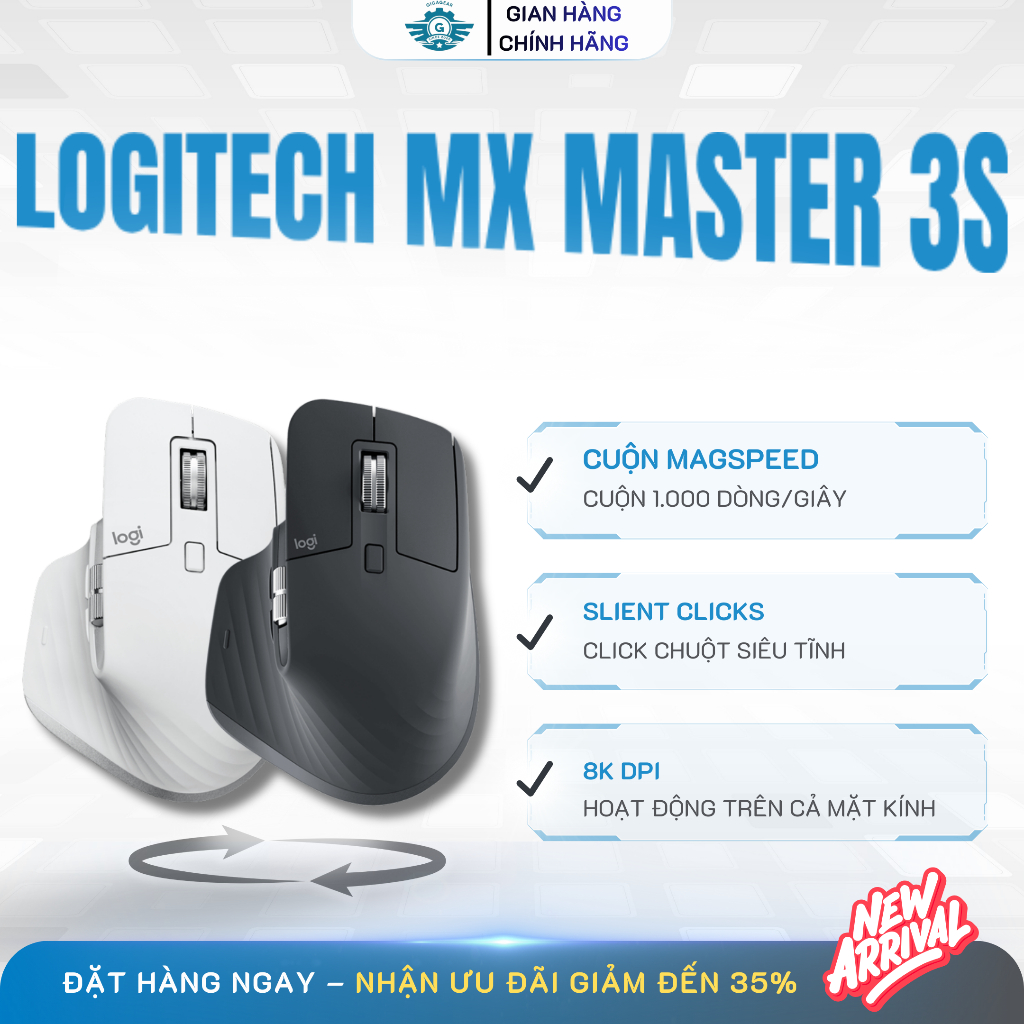 [🔰Chính Hãng] Chuột Không Dây Bluetooth Logitech MX Master 3S - Silent, Multi Device, Công Thái Học