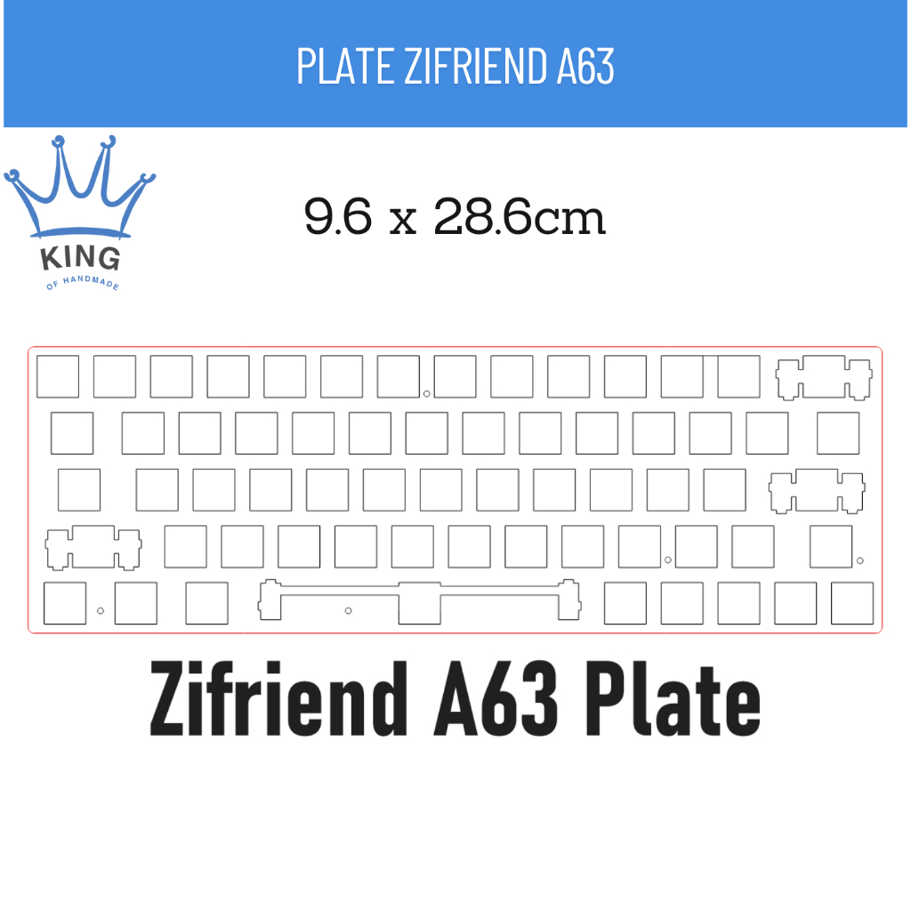 ZIFRIEND A63 60% Layout - Plate bàn phím cơ bằng mica.