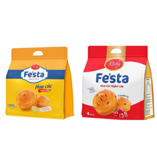  BÁNH MÌ HOA CÚC NGÀN LỚP FE’STA RICHY 120G  4 CHIẾC   BÁNH HOA CÚC NGHÌN LỚP  RICHY FESTA VIỆT QUẤT 