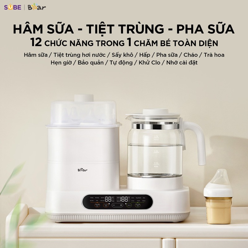 Máy đun nước hâm sữa tiệt trùng Bear WW-5H12V78- Bear Gia Dụng