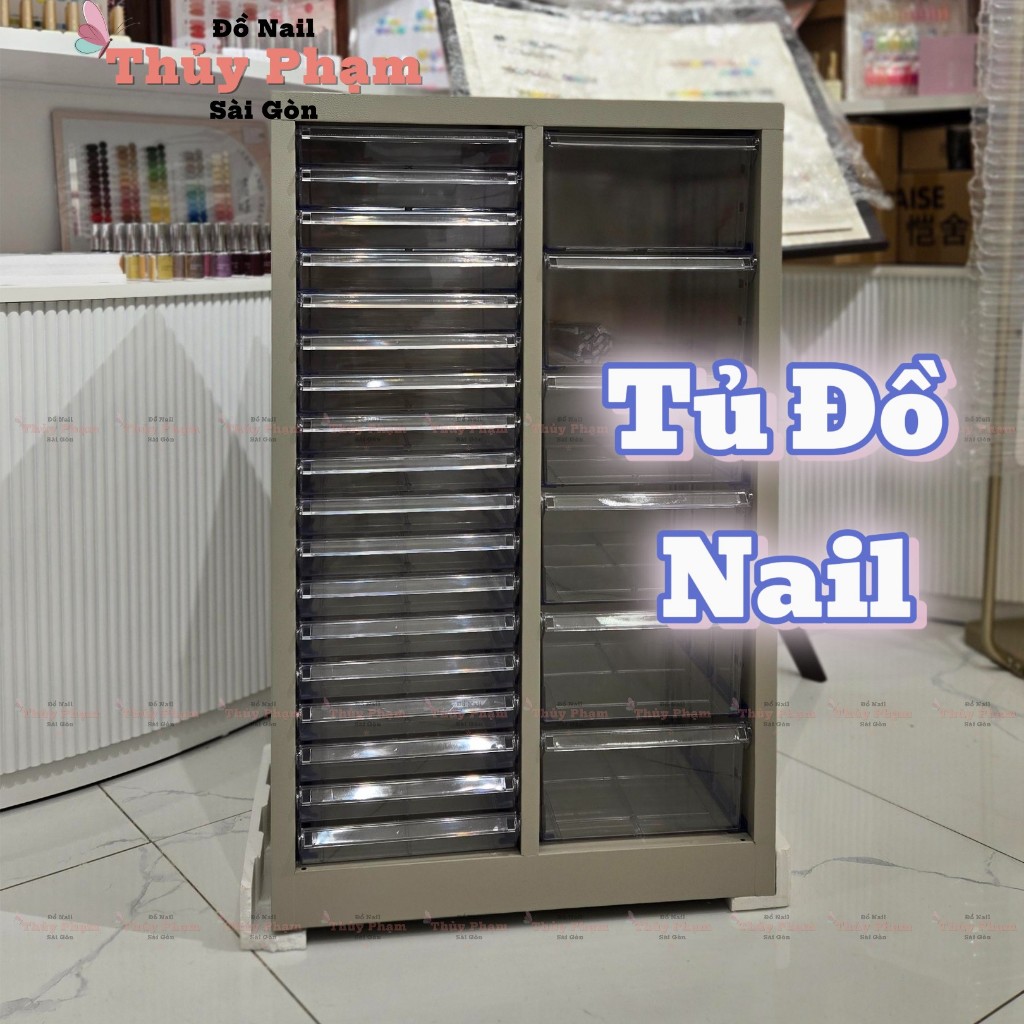Tủ Đựng Đồ Nail 24 Ngăn đựng chai lọ sơn gel, máy mài nail, các loại đồ nail