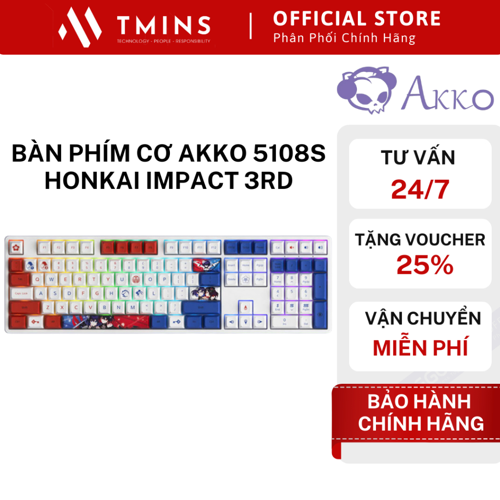 Bàn phím cơ AKKO 5108S Honkai Impact 3rd, Stygian Nymph (Hotswap / RGB / Crystal sw)