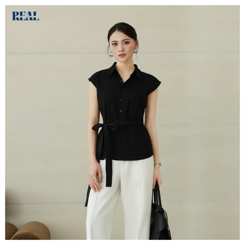 Sơ mi tay liền REAL CLOTHES (tổng hợp màu), vải mịn ít nhăn