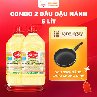  COMBO 2 CHAI Dầu Đậu Nành Janbee 5 Lít - Dầu Ăn Cao Cấp Nguyên Chất Giàu Dinh Dưỡng Không Cholesterol 