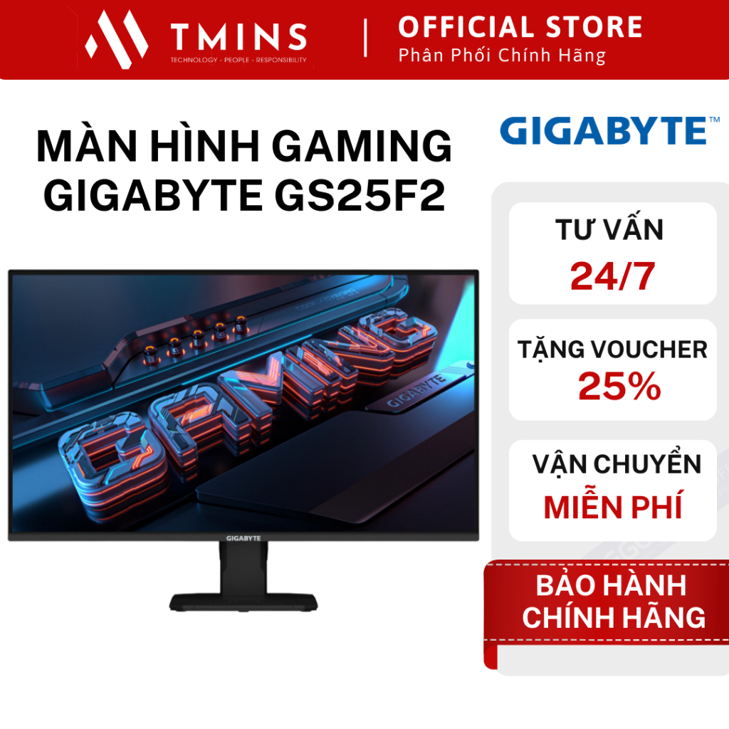 Màn hình gaming Gigabyte GS25F2 (24.5inch/Super Speed IPS/FHD/200Hz/1ms) - Hàng chính hãng