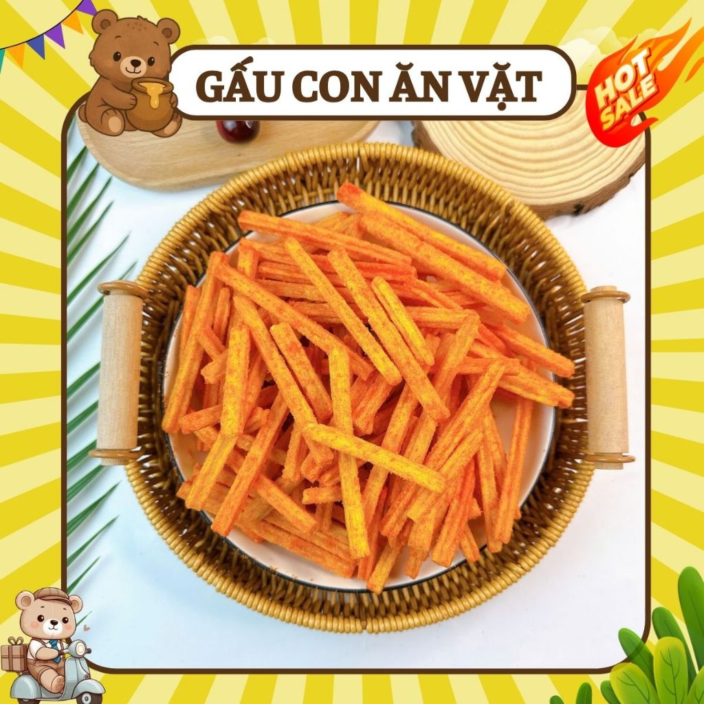 Snack Que Phô Mai Ngó Sen, Bim bim khoai tây ngó sen lắc phô mai thơm ngon, Đồ ăn vặt