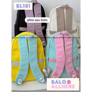 [ORDER] Balo Cặp Sách Đi Học Basic Kèm Ghim Quả Đào BL181