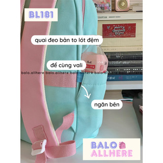 [ORDER] Balo Cặp Sách Đi Học Basic Kèm Ghim Quả Đào BL181