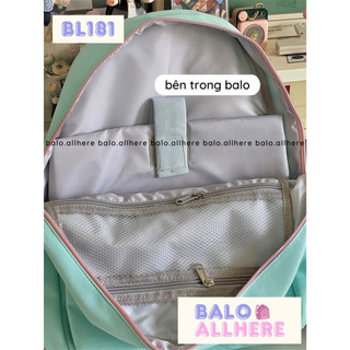 [ORDER] Balo Cặp Sách Đi Học Basic Kèm Ghim Quả Đào BL181