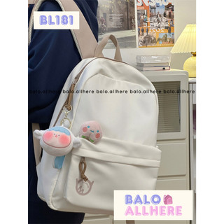 [ORDER] Balo Cặp Sách Đi Học Basic Kèm Ghim Quả Đào BL181