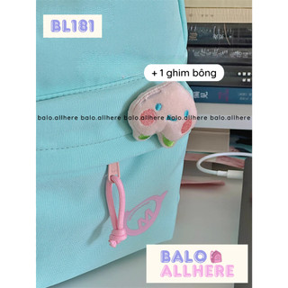 [ORDER] Balo Cặp Sách Đi Học Basic Kèm Ghim Quả Đào BL181