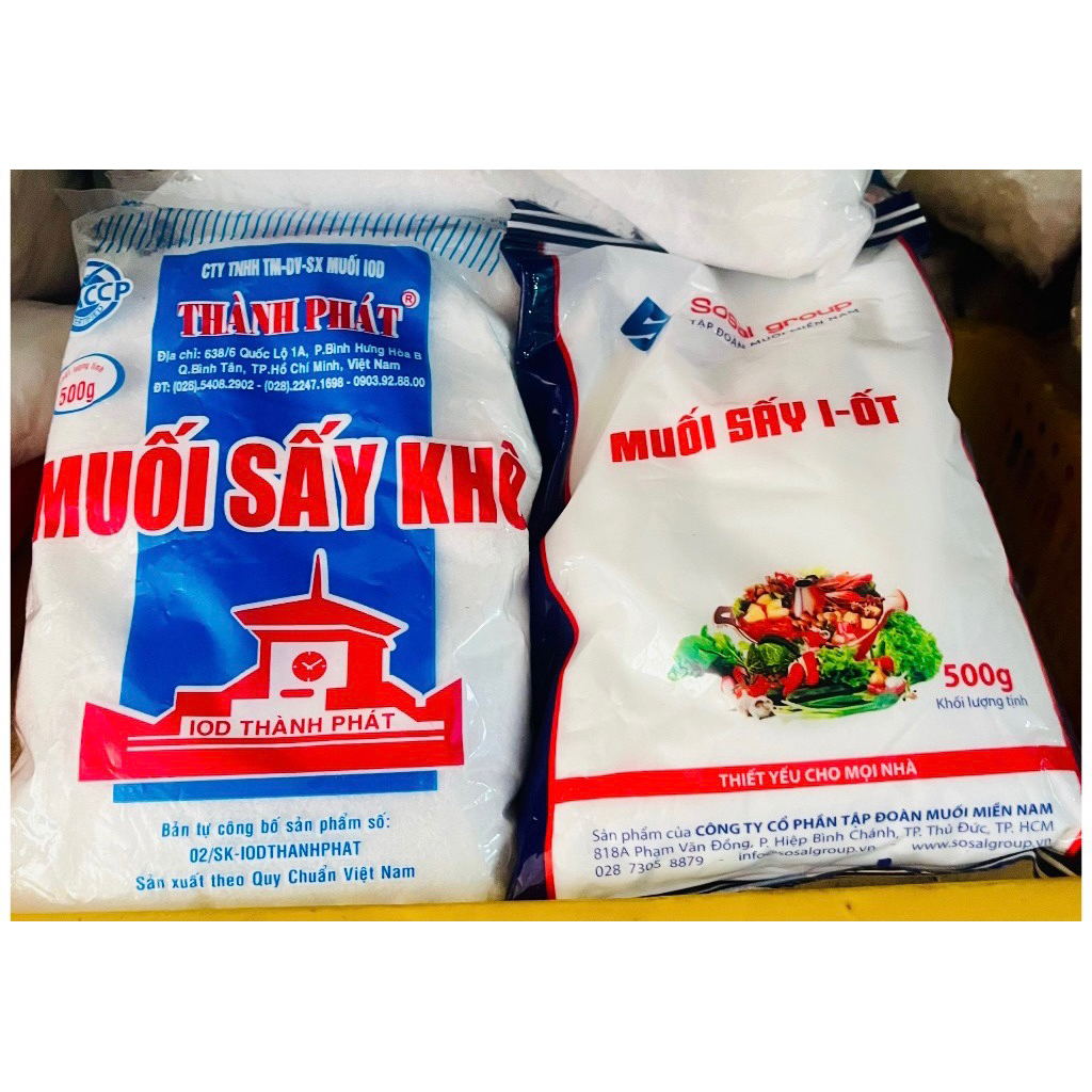 (GÓI 500G) Muối sấy Thành Phát/Muối Iot Miền Nam
