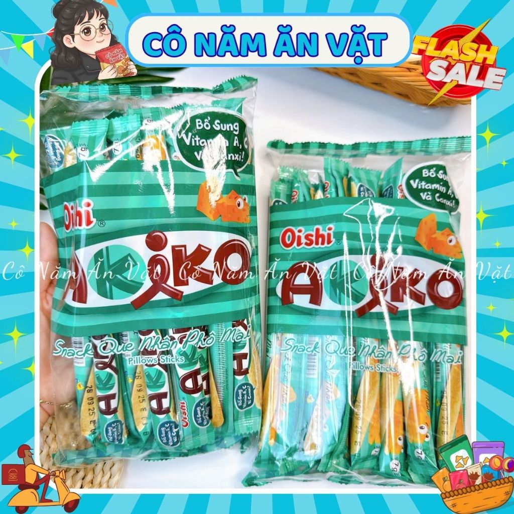 Bánh Quế Akiko 20 que Đủ Vị Có Nhân, Giòn Ngọt - Bánh Snack Que Akiko nhân Phô Mai - đồ ăn vặt