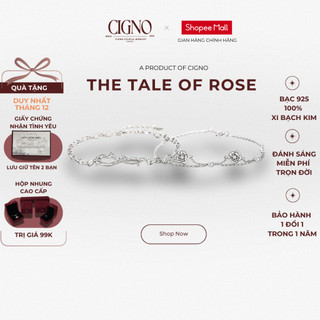  |BẠC 925| Vòng đôi bạc The Tale of Rose CIGNO  Kèm hộp nhung cổ điển  