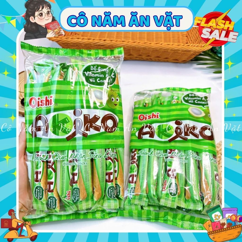 Bánh Quế Akiko 20 que Đủ Vị Có Nhân, Giòn Ngọt - Bánh Snack Que Akiko nhân Sữa Dừa - đồ ăn vặt