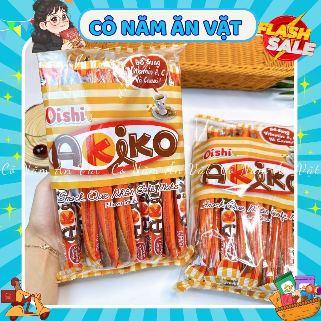 Bánh Quế Akiko 20 que Đủ Vị Có Nhân, Giòn Ngọt - Bánh Snack Que Akiko Socola- đồ ăn vặt