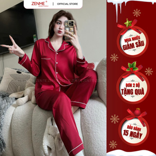  Bộ đồ mặc nhà Zen Me lụa latin cao cấp pijama nữ tay dài quần dài PJDD1123 