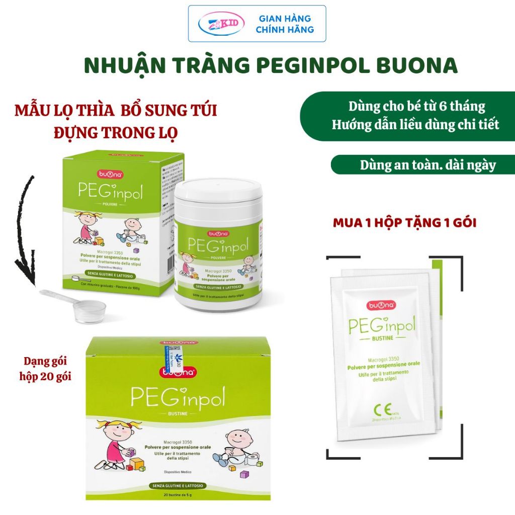Buona Peginpol Macrogol 3350 - Hỗ Trợ Táo Bón Cấp Và Mãn Tính Cho Trẻ Em