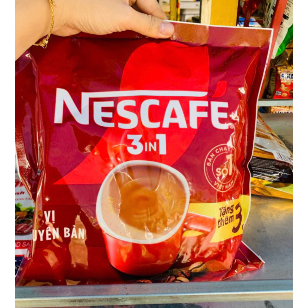 Cà phê Nescafe 3 in 1 Hài Hòa đỏ / Vị Rang đậm xanh 16g/1gói ( bịch 46 gói )