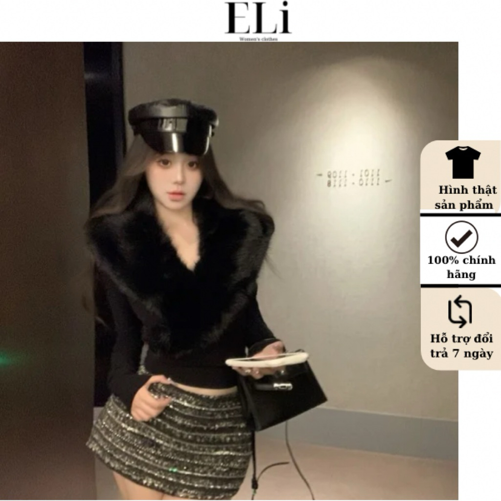 Set áo lông chân váy