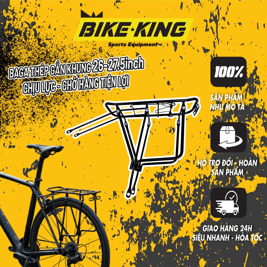 Baga thép chịu lực (chân tháo rời tiện lợi) cho xe đạp 26inch & 27.5inch