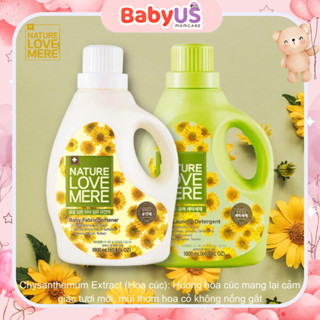  Nước giặt nước xả quần áo Hàn Quốc  thuần chay Nature Love Mere hương hoa cúc tươi mát  BabyUS  