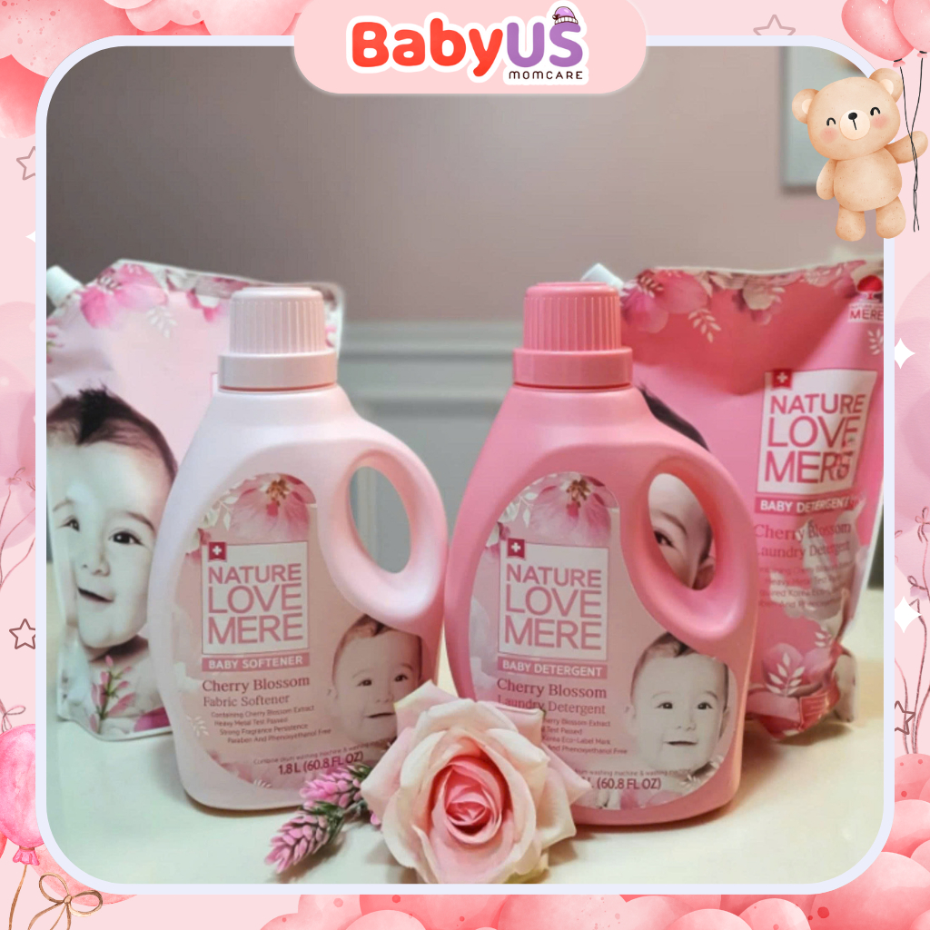  Nước giặt  nước xả quần áo Nature Love Mere hương Cherry được chiết xuất từ hương anh đào  BabyUS  