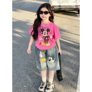  {Phúc Anh Kidss} Sét Bộ Áo Phông In Hình MICKEY - Quần Jean Ngố,Dễ Thương Cho Bé Gái !!!A022 