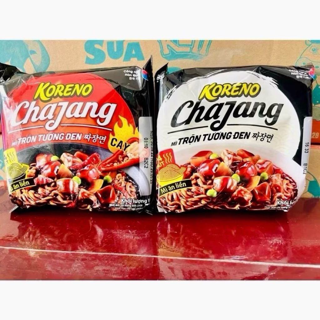 Thùng 20 Gói Mì Koreno Chajang Trộn Tương Đen, Lẩu Thái, Koreno Up