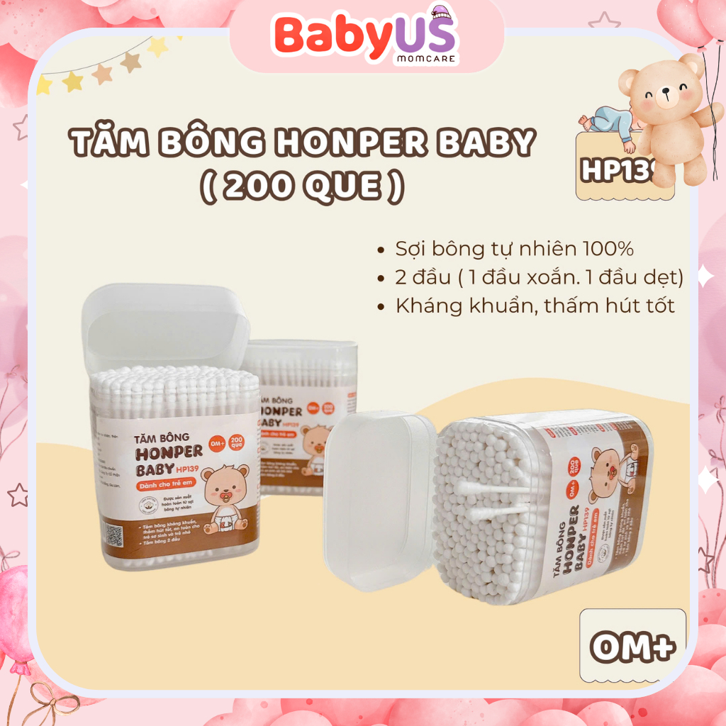 Bông ngoáy tai tăm bông tiệt trùng an toàn cho bé [BabyUS]