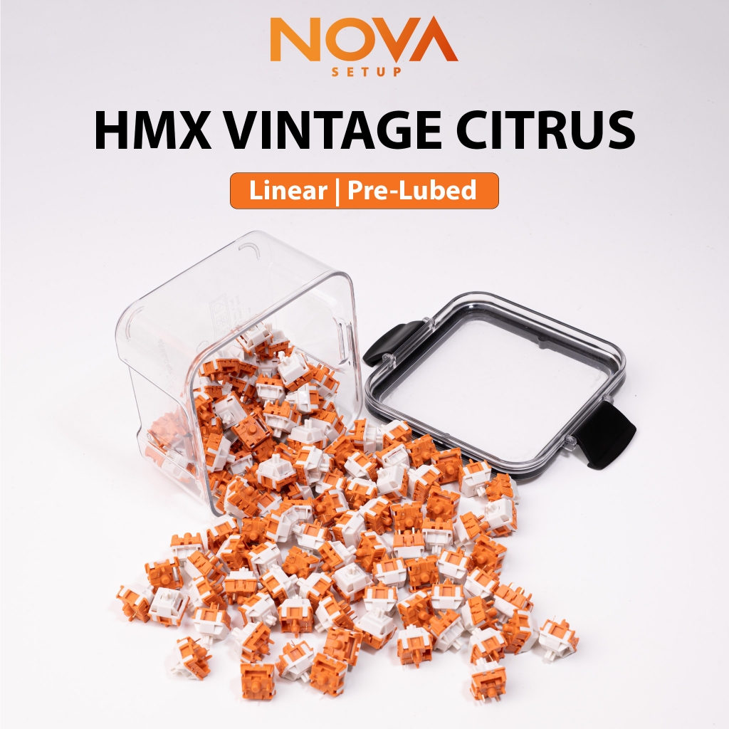 Switch HMX Vintage Citrus linear 53g prelubed công tắc bàn phím cơ HMX Vintage Citrus