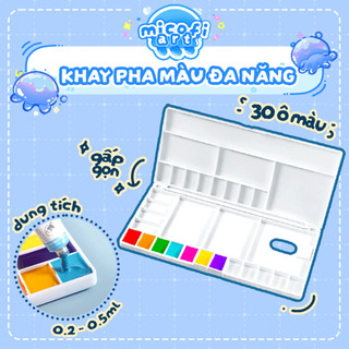 Khay Nhựa Pha Màu Micofi Hoạ Cụ, Bay Pha Đựng Màu Vẽ Tranh Acrylic Gouache, Bảng Palette Đựng Mix Màu Anime Nhiều Ô