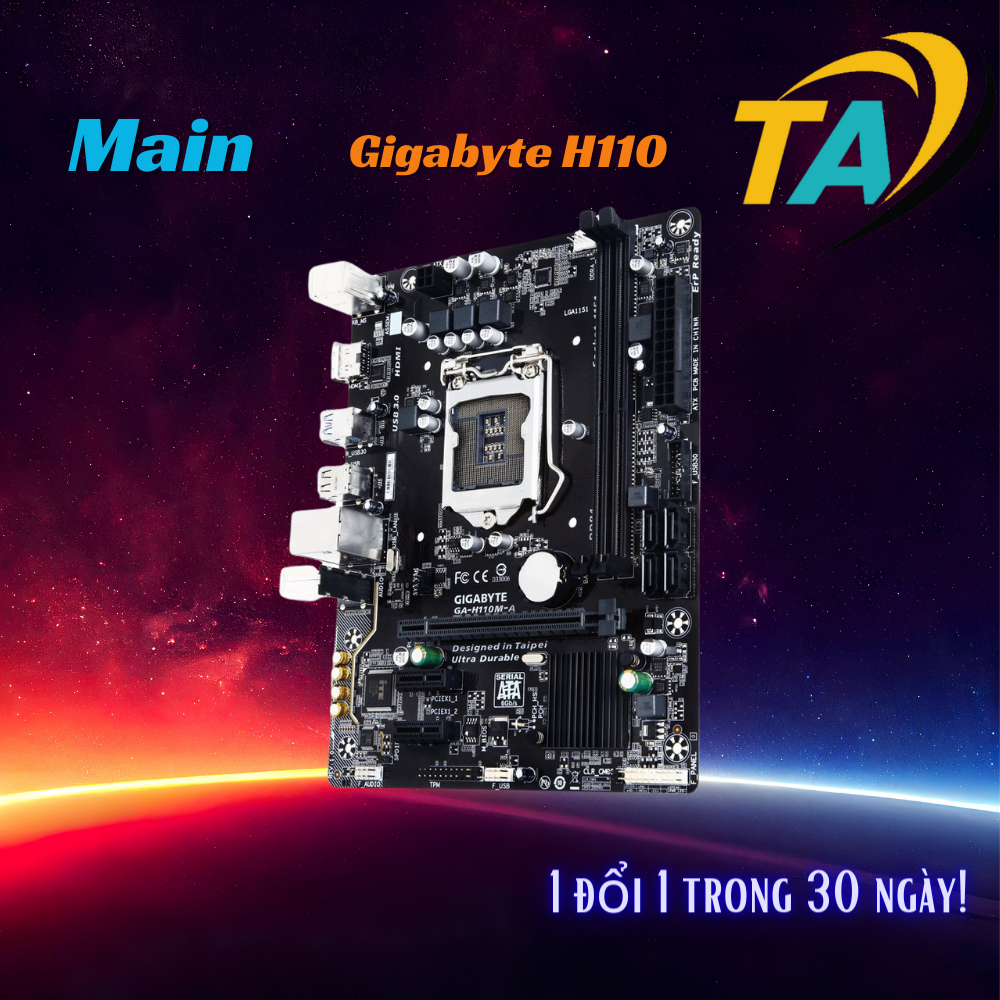 Mainboard H110 Socket CPU: LGA 1151. Hỗ trợ Intel Core i7/i5/i3 thế hệ thứ 6 & 7