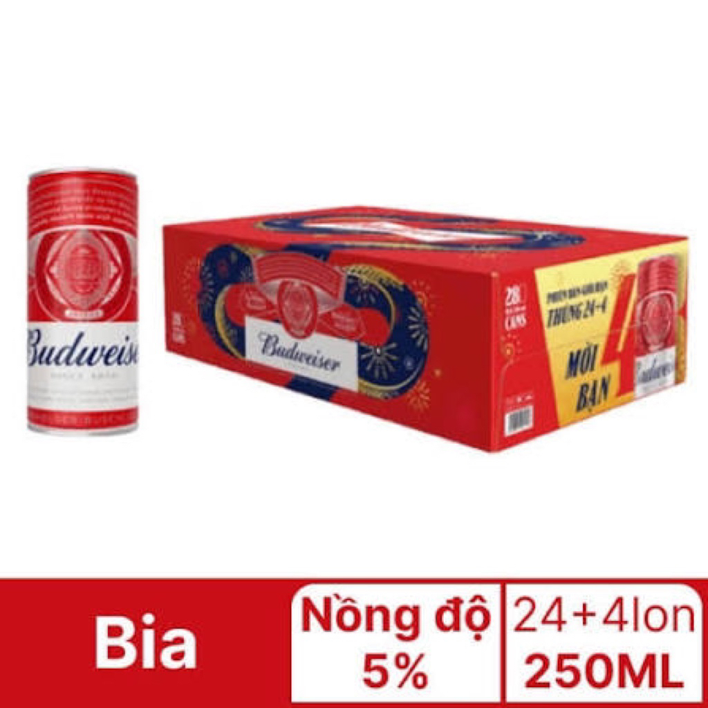 (giao hoả tốc ) BIA BUDWEISER LON 250ml
