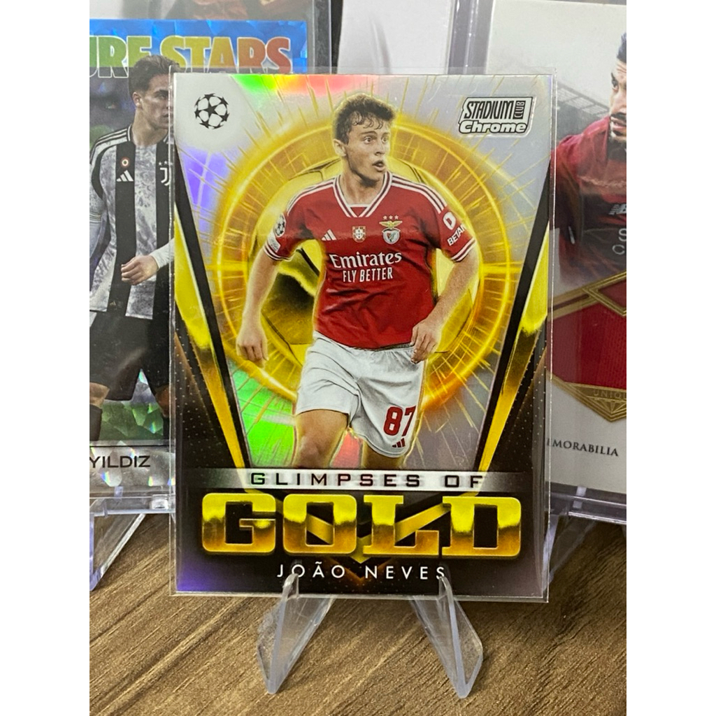[NHÀ VÔ ĐỊCH C1 & NATIONS LEAGUE] Thẻ Cầu Thủ Joao Neves Topps Stadium Club Chrome 2024 Benfica GLIM