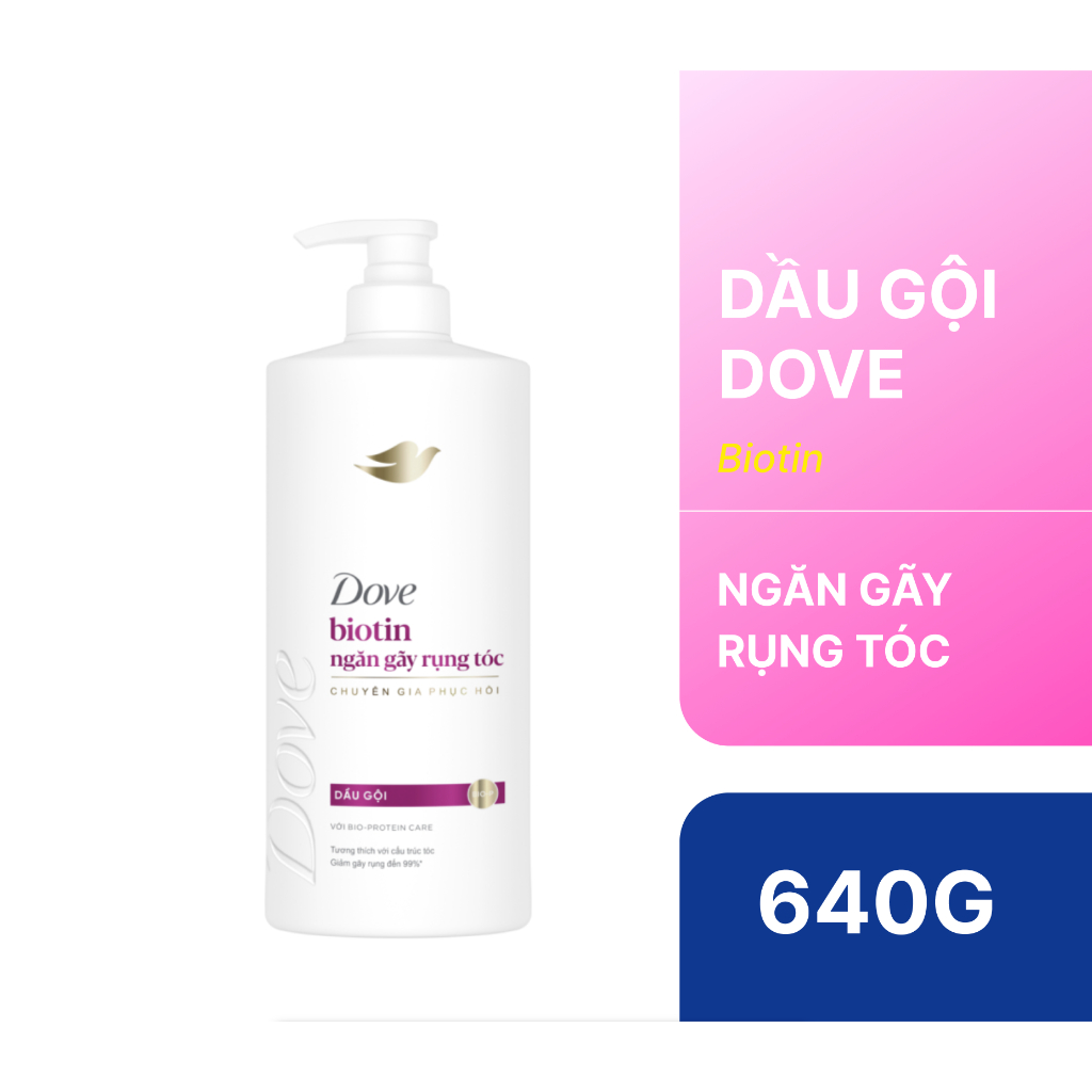 Dầu gội Dove Ceramide Phục Hồi Hư Tổn, Dove Biotin Ngăn Rụng Tóc, Dove Collagen Bồng Bềnh, Dove Hoa 