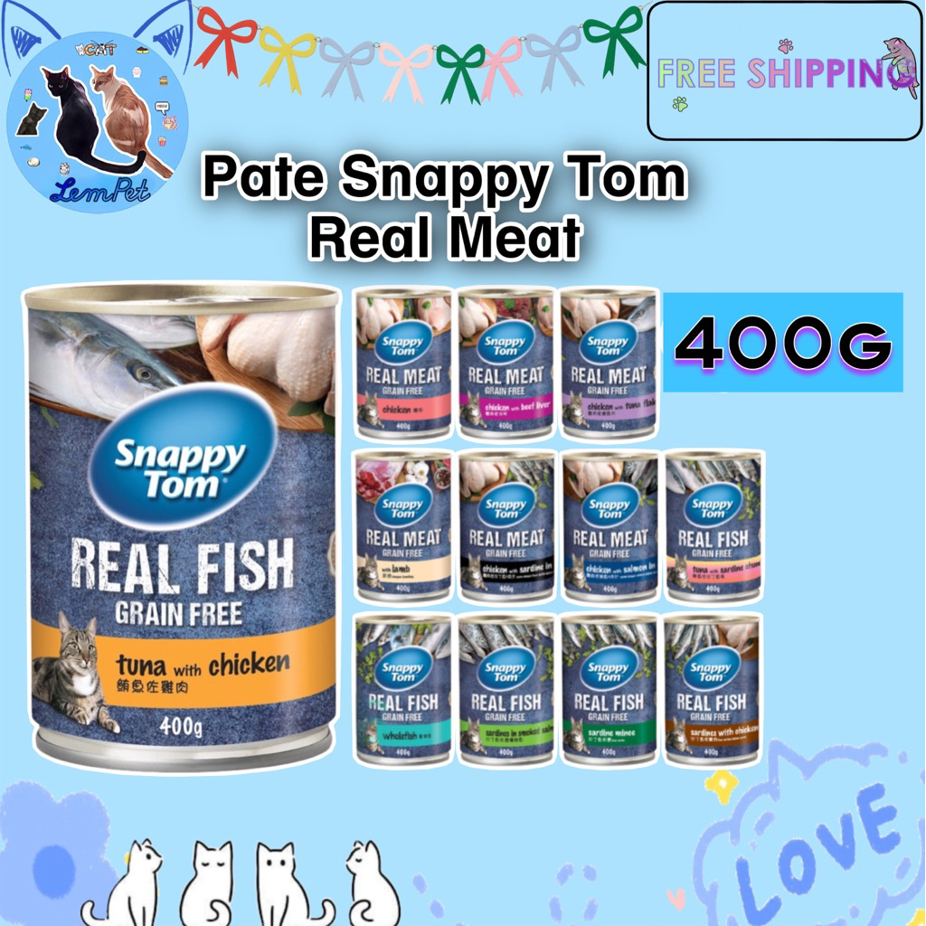 Pate SnappyTom Lon 400g Real Fishi