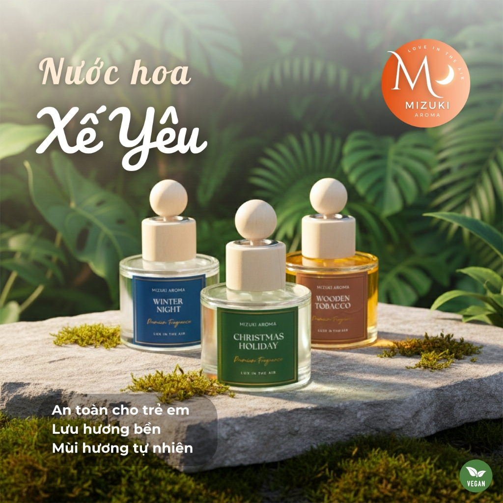 Nước Hoa Ô Tô MIZUKI AROMA Cao Cấp - Nước Hoa Xe Hơi, Tinh Dầu Thơm Ô Tô Mùi Hương Thư Giãn