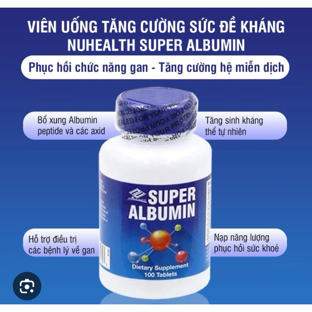 Viên uống bổ sung vitamin Super albumin  tăng dề kháng , tăng cường MD [ quầy thuốc - lan hương ]