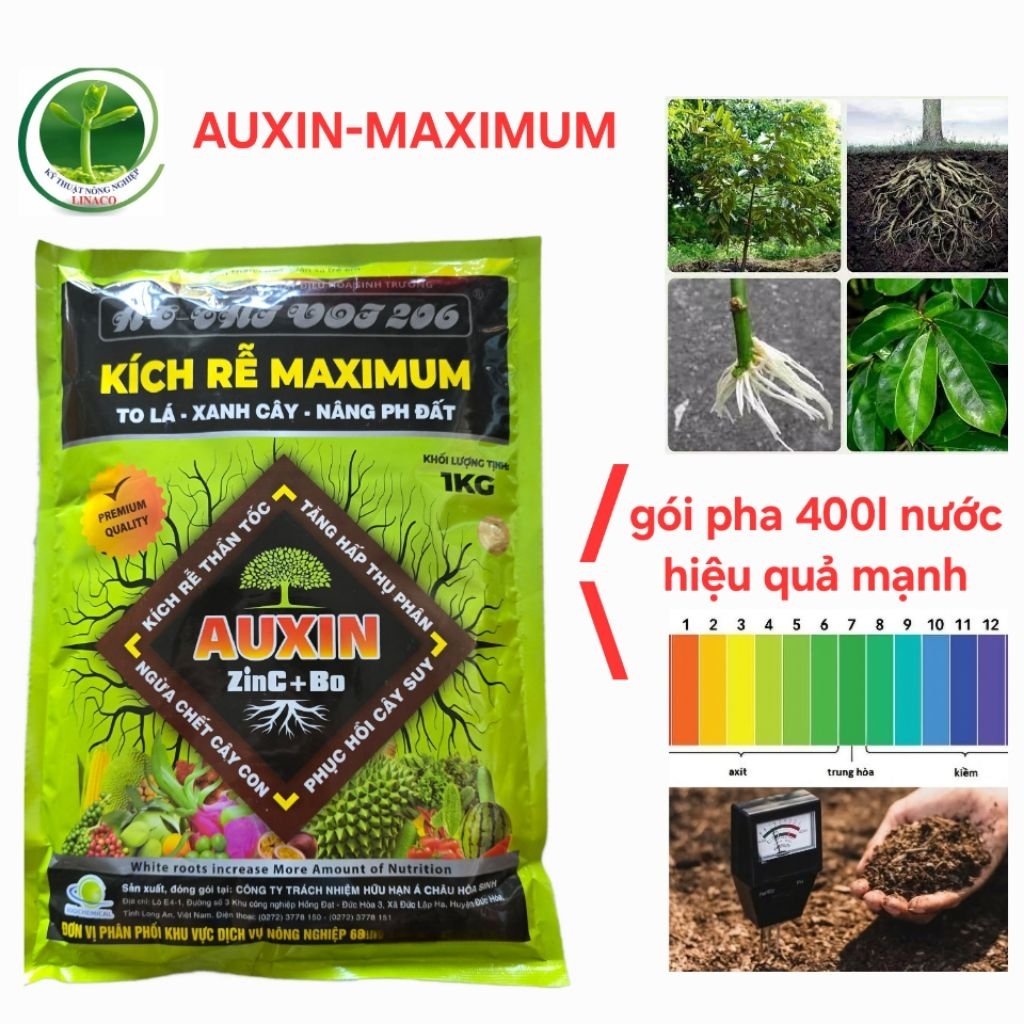 Kích rể MAXIMUM AUXIN zinC nâng PH chuyên phục hồi cây suy gói 1kg