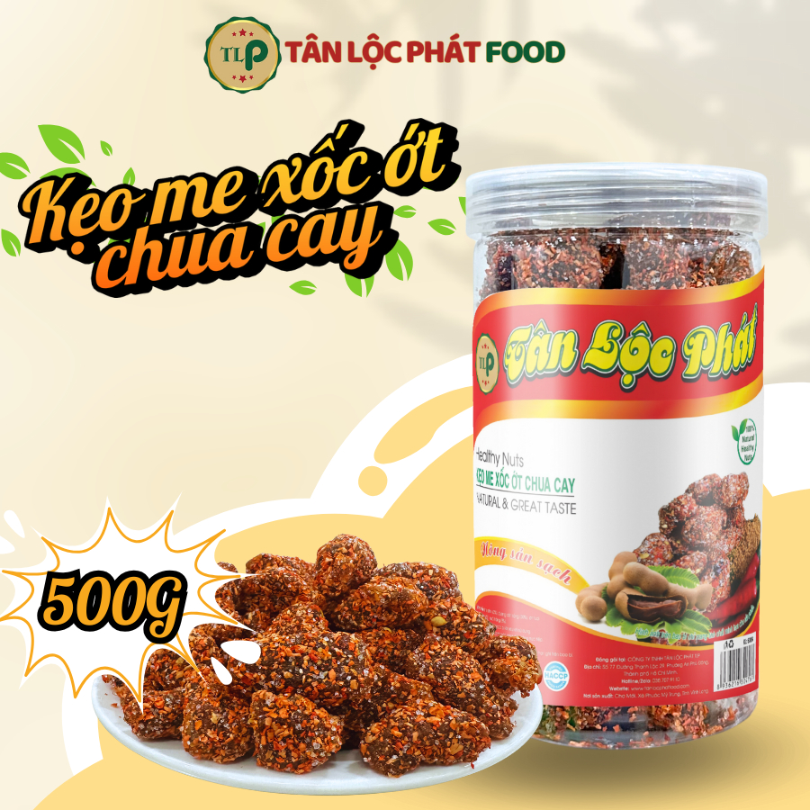 Kẹo Me Cay Xốc Ớt Chua Cay TLP Food Kẹo Me Ăn Vặt Chua Cay, Đồ Ngọt Yêu Thích